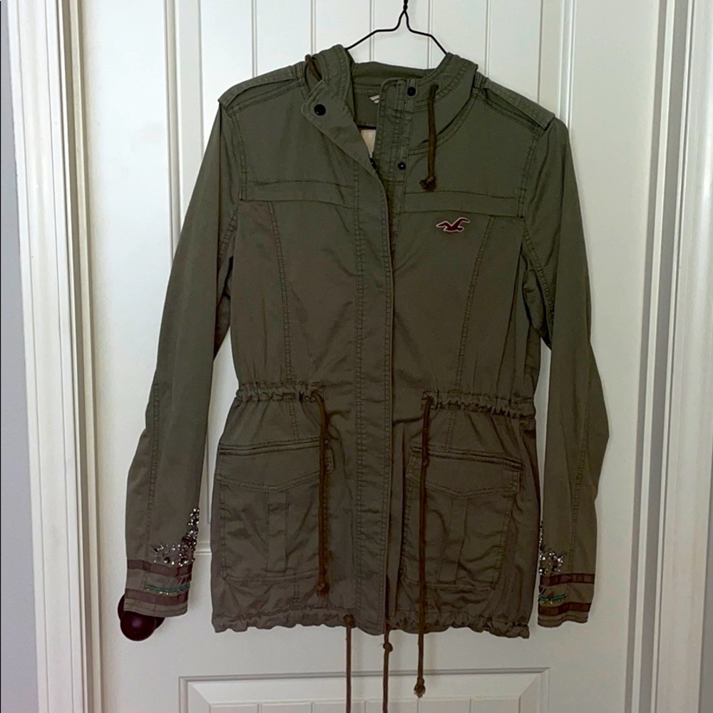 Army jacket with beaded sleeves!